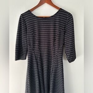 Max Studio Women’s Black Multicolor Geometric Patterned Fit & Flare Dress Size L